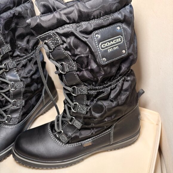COACH SHAINE Black Nylon Winter Boots, Size 8.5 - Picture 4 of 6